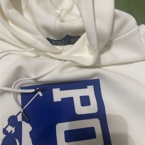 Polo by Ralph Lauren White Hoodie with Blue Logo
